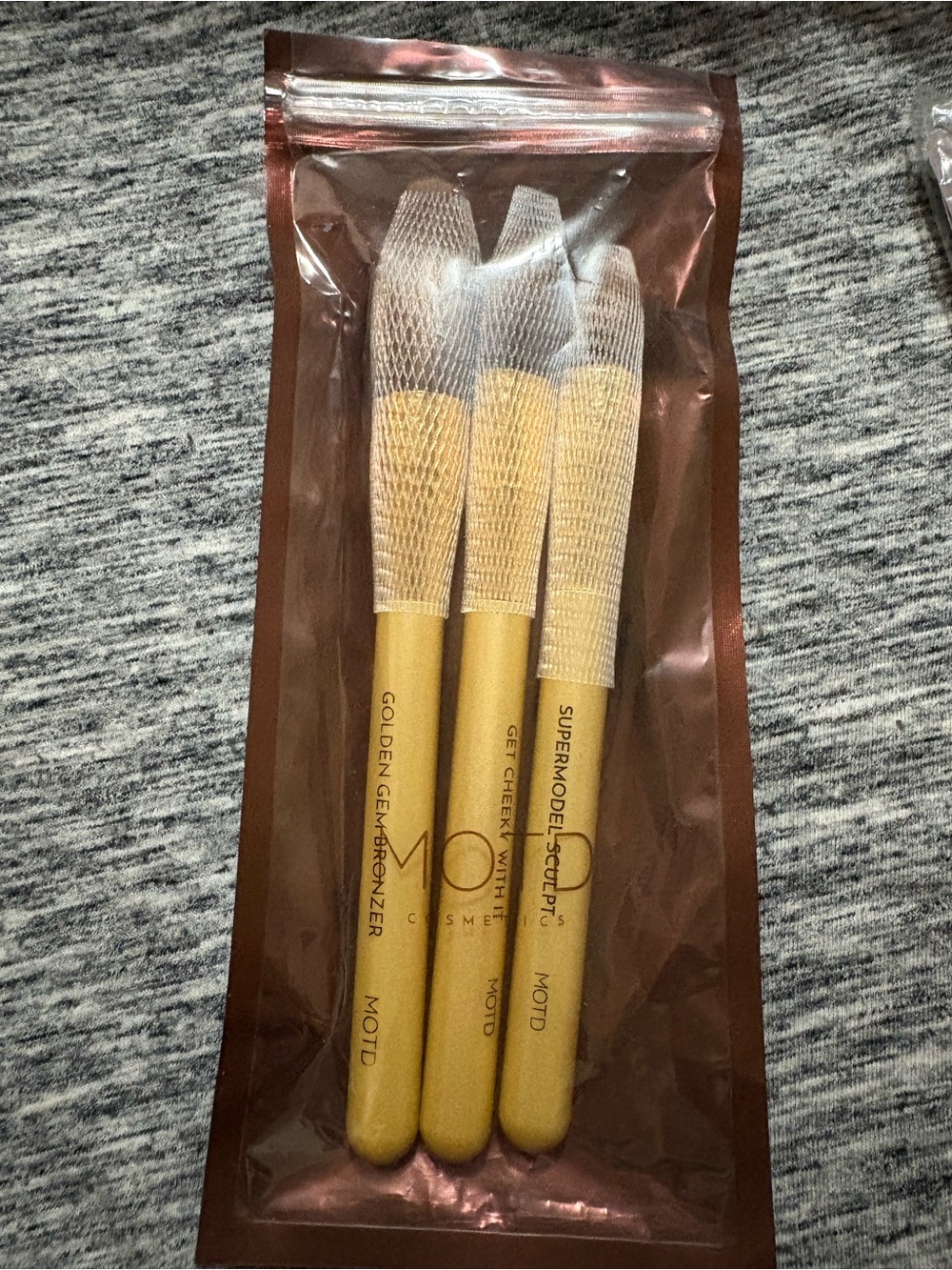 MOTD Cosmetics Gold Goddess 3-Piece Brush Set